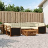 Cumpara ieftin Set de canapele de exterior 7 buc. 6-Locuri Natural si Crem