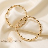 Cumpara ieftin Cercei Spirala , Cercei Rotunzi Rasuciti 5.5 cm placati 18K Brazilia