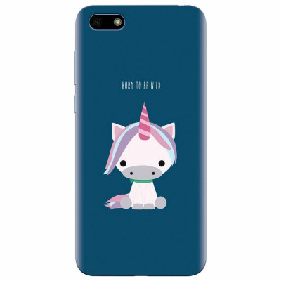Husa silicon pentru Huawei Y5 Prime 2018, Horn To Be Wild Cute Unicorn foto