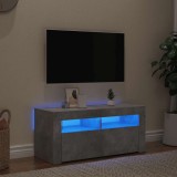 vidaXL Comodă TV cu lumini LED, gri beton, 90x35x40 cm 804323
