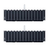 Set 2 jardiniere decorative cu suport metalic, sistem irigare,​​​​​​​ antracit, 58x18x16.2 cm, Boardee Fencycase W