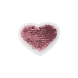 Aplicatie termoadeziva cu paiete reversibile 7 x 8 cm, Inima roz pudrat, Crisalida