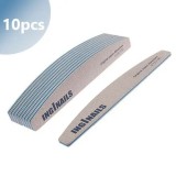 Inginails Pilă unghii 100/180 - semilună, zebră cu centru albastru - 10buc
