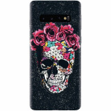 Husa silicon pentru Samsung Galaxy S10, Colorful Skull Roses Space