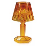 Veioza plastic maro ambra cu led &Oslash; 6,5 cm x 12 H