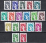 Franta 1978 - &bdquo;Sabine&rdquo; - Valori Noi, 2 Serii, SET COMPLET, MNH (vezi descrierea), Nestampilat