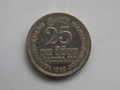 25 CENTS 1963 CEYLON foto