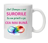 Cana alba personalizata pentru &quot;SORA ...&quot;, INOVATIX&reg;. 330ml
