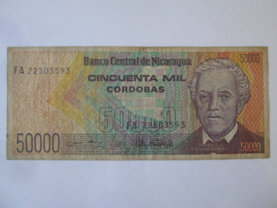 Nicaragua 50000 Cordobas 1989 foto