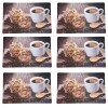 Set suport farfurie pentru servirea mesei, model Pufo Perfect Coffee, 6 bucati