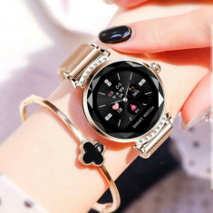 Ceas pentru femei H2 Smartwatch, Pedometru PPG, Ciclu, Bratara de AUR foto