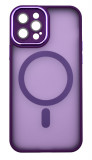 Husa tip MagSafe, Camera Protection Matte Silicon pentru iPhone 11 Mov Inchis