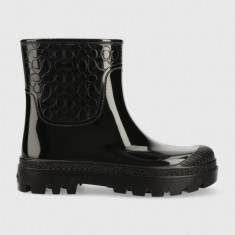 Coach botine Millie Rubber femei, culoarea negru, cu toc plat, CE856