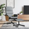 VidaXL Fotoliu de masaj rabatabil cu taburet, gri deschis, textil 356622