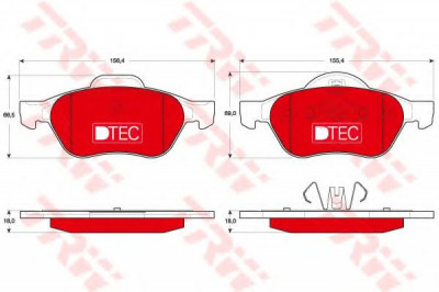 Set placute frana,frana disc RENAULT MEGANE II (BM0/1, CM0/1) (2002 - 2011) TRW GDB1687DTE foto