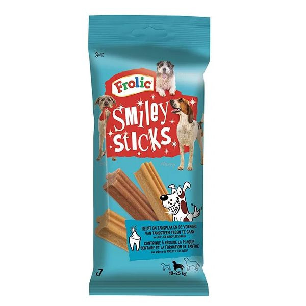 Frolic Smiley Sticks- batoane dentare pentru c&acirc;ini - 7 buc / 175g