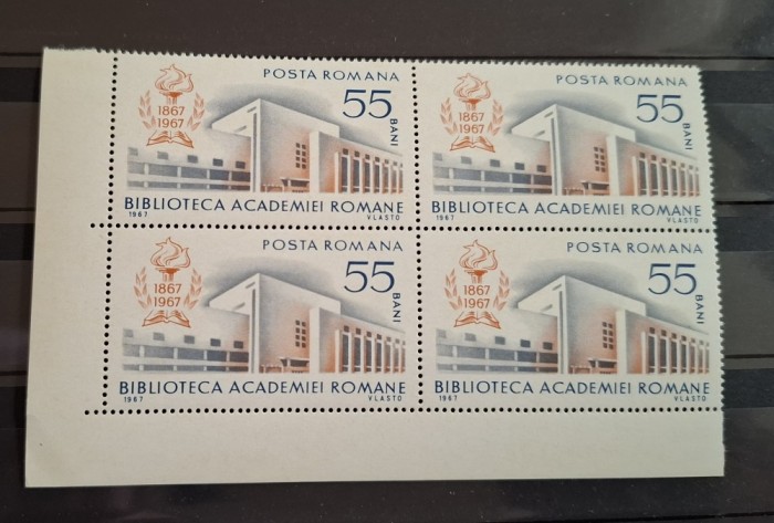 Romania MNH 1967 - Centenarul Bibliotecii Academiei Romane - LP 656 X4