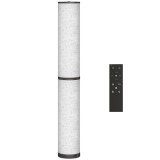 HOMCOM Lampă de Podea cu Telecomandă și Reglaj Temperatură 3000-6000K, Abajur din Material Textil, &Oslash;20x135 cm, Bej | Aosom Romania