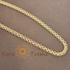 Lantisor unisex placat cu aur , model sarpe impletit pe mijloc, 50 cm foto