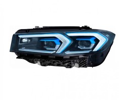 Far Bmw Seria 3 (G20/G21), 07.2022-, montare fata, stanga, Tip=MATRIX; LED; electric; rama albastra; fara modul LED; cu motor; LED; fara marcaj &amp;amp;quot foto
