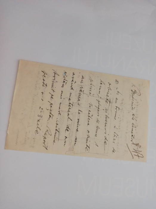AUREL FILIMON, SCRISOARE , 1914 **Personalitate de marcă a orașului T&icirc;rgu-Mureș, ETNOGRAFIE