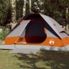 VidaXL Cort de camping pentru 4 persoane, gri/portocaliu, impermeabil 94779