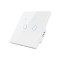 Intrerupator Inteligent cu Touch, WiFi, Control la Distanta, Compatibil cu Alexa Google Assistant, Sticla Securizata, Cu Fara Nul, 10A, 2 Canale, Alb