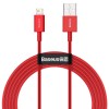 Cablu incarcare si transfer date Baseus Superior Rosu, USB/Lightning, 2.4A, 1m