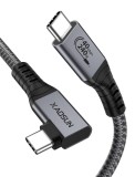 Cablu USB4 Thunderbolt 4 XAOSUN, 40Gbps, PD3.1 240W, 8K 60Hz, unghi 90 grade, 180 cm, gri