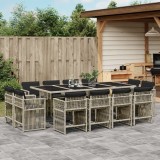 vidaXL Set mobilier de grădină cu perne 13 piese gri deschis poliratan
