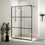 VidaXL Paravan de duș walk-in negru 140x195 cm sticlă ESG transparentă