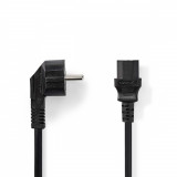 Cablu de alimentare 3 x 1.5 mm虏 Schuko tata cotit - IEC-320-C13 2.0 m negru Nedis