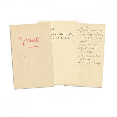 Mircea Eliade, Graal, două file manuscris - D foto