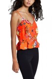 A589-1912 Maiou cu imprimeu floral, volanase si nasturi, S/M