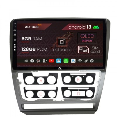 Navigatie Skoda Octavia 2, Android 13, B-Octacore 6GB RAM + 128GB ROM, 10.1 Inch - AD-BGB10006+AD-BGRKIT048 foto