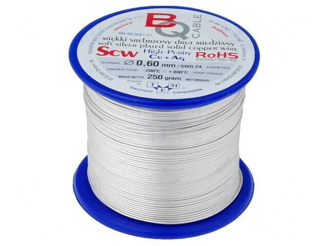 S&acirc;rmă de Cupru Argintată 0.6mm 250g