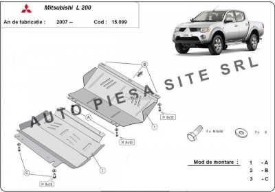 Scut metalic motor + radiatoare Mitsubishi L200 fabricat incepand cu 2007 APS-15,099 foto