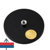 Magnet neodim oală D 88 mm cauciucat cu g&acirc;t filet interior