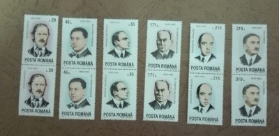 TIMBRE ROMANIA MNH 1993 L.P.1325 ANIVERSARI -COMEMORARI SERIE IN PERECHE foto