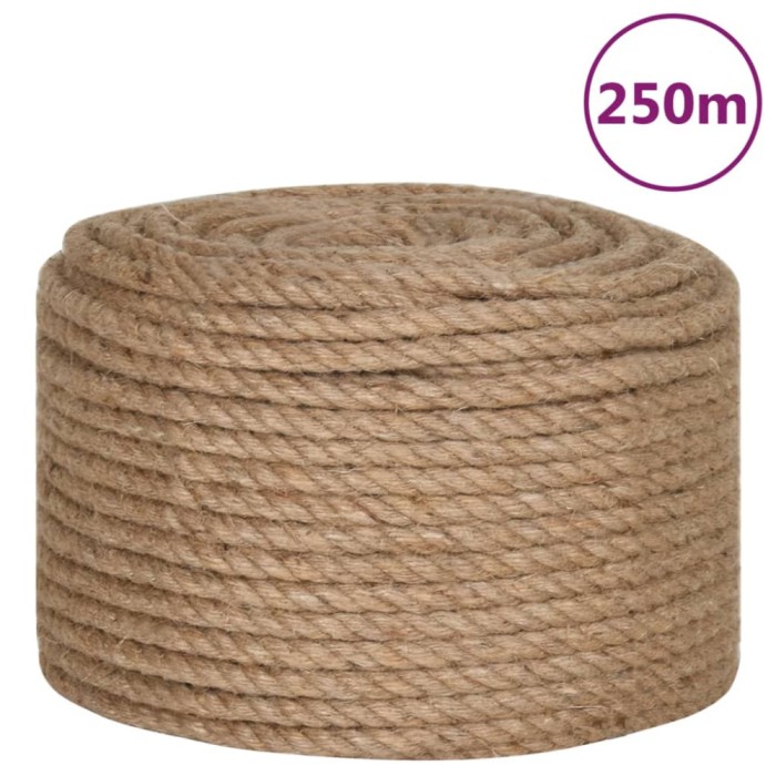 vidaXL Fr&acirc;nghie, 250 m, iută 100%, 10 mm