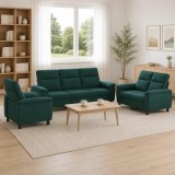 Cumpara ieftin Set de canapea 3 pcs Verde inchis Tesatura