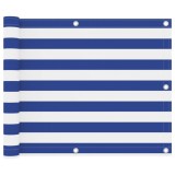 Gossi paravan de balcon, alb si albastru, 75 x 400 cm tesatura oxford