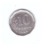 Moneda Aregntina 10 pesos 1964, stare foarte buna, curata