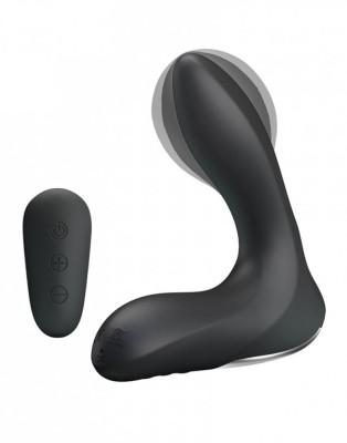 Stimulator Prostata Nasreddin Gonflabil, Remote Control, 12 Moduri Vibratii, Silicon, USB, Negru foto