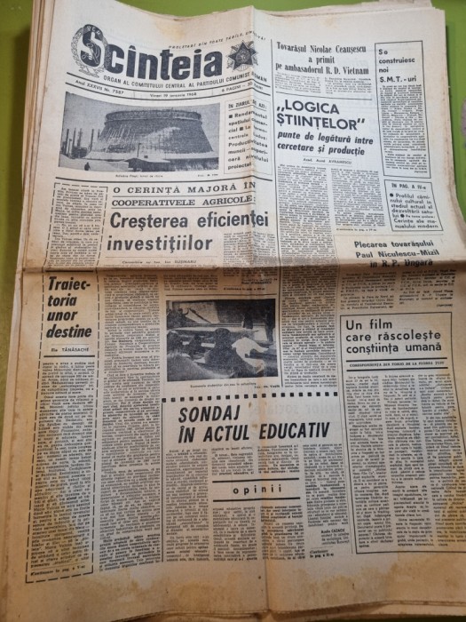 scanteia 19 ianuarie 1968-art.termocentrala ludus,baia mare,caras severin