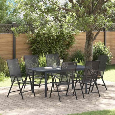 vidaXL Set de dining pentru grădină 7 pcs Antracit Dimensiune completă foto