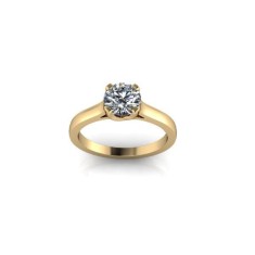 Inel de logodnă din aur galben de 14k, decorat cu piatră de zirconiu - 53