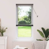 vidaXL Jaluzea pentru Fereastră cu perdele Altele Manual Negru 80 x 130 cm Aluminiu