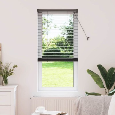 vidaXL Jaluzea pentru Fereastră cu perdele Altele Manual Negru 80 x 130 cm Aluminiu foto