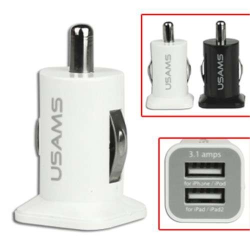 Incarcator Auto Universal USAMS Dual USB Negru Incarcator Auto Universal USAMS Dual USB Negru